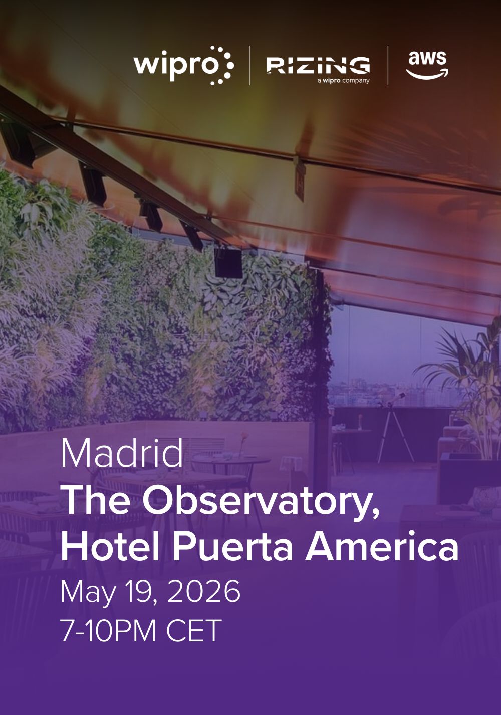 Evening reception with Wipro & Rizing at SAP Sapphire Madrid