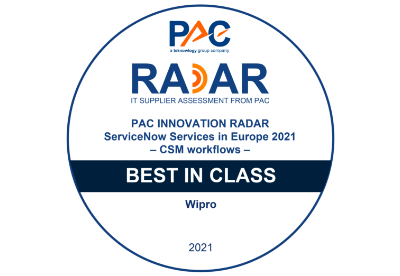 Wipro positioned as a Best in Class Overall in teknowlogy | PAC Group’s ServiceNow Services in Europe 2021